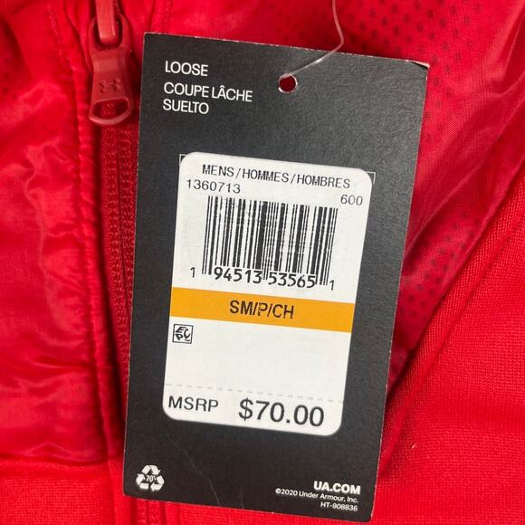 Under Armour Men's Small Red UA Long Sleeve Command Warm Up Full Zip Jacket - Picture 9 of 9